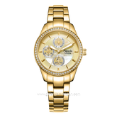 Alexandre Christie Passion AC 2A89 BF Gold Dial Mother Of Pearl Stainless Steel Strap